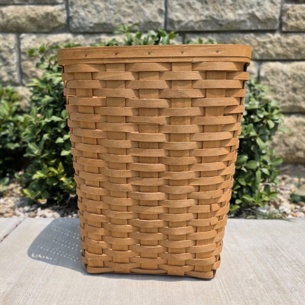 Longaberger 1995 Vintage T.A.M. Medium Waste Basket OFFICE PAPER TRASH CAN